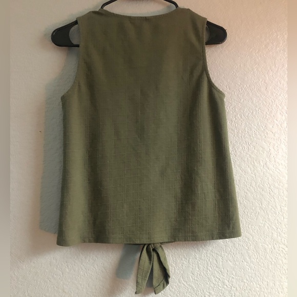 Lucky Brand Olive green Sleeveless Button Down Tank Top - Picture 5 of 6